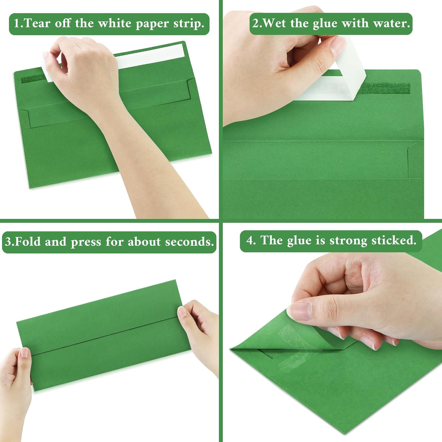 200 Pack #10 Business Envelopes, Green Standard Envelopes Self Seal, Letter Size Mailing Envelopes for Checks Letters Invoices Statements Christmas Birthday Graduation Wedding, 4 1/8 x 9 1/2 Inch