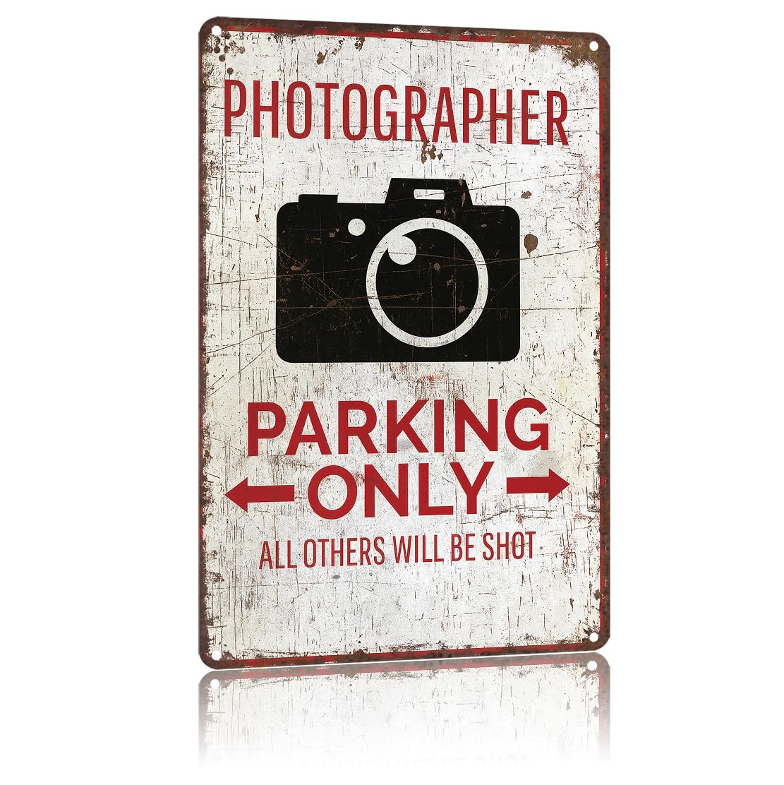 KWQDOZF Funny Metal Signs Poster 8x12inch Photographer Parking Aluminum Sign Wall Art For Home Room Bedroom Office Decor