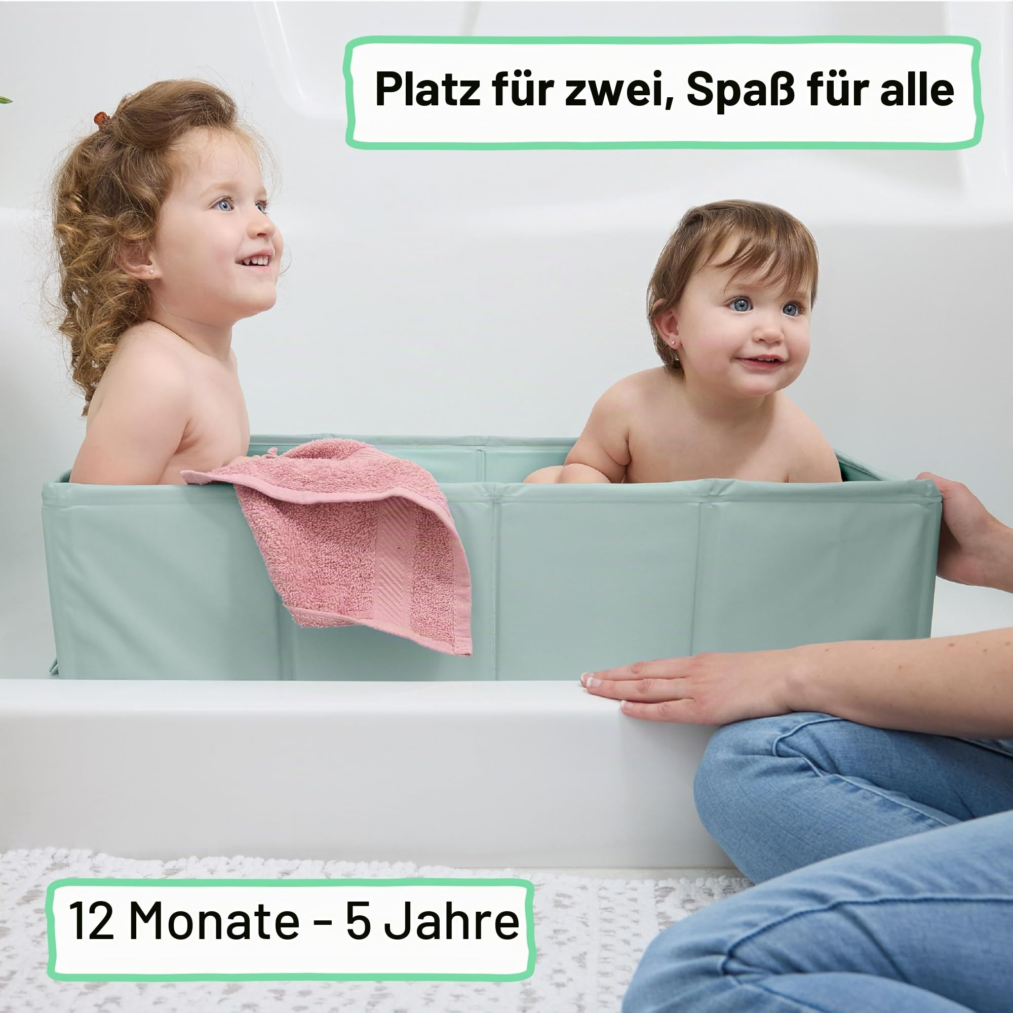Ingenuity Tuckaway Faltbare Babybadewanne, Kleinkinderbadewanne, verwandelt Dusche in Badewanne, Zusammenklappbar, Leicht zu reinigen, Keine Montage erforderlich, 12M-5J