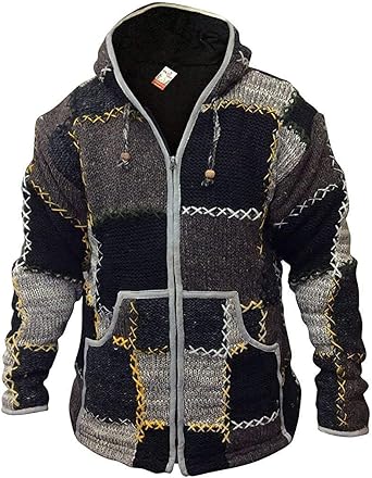 Shopoholic Fashion Mens Wool Patchwork Superwarm Jacket