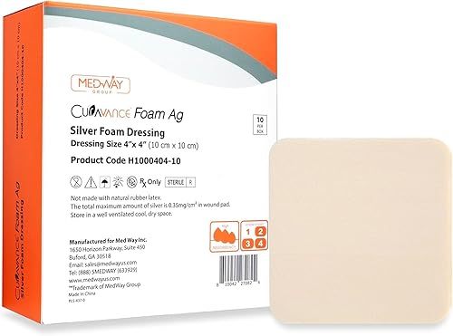 Miniatura 11 de MedVance Silver Foam Ag - Apósito estéril altamente absorbente con respaldo de poliuretano, 4 x 4 pulgadas, 5 apósitos/caja, 5 unidades (paquete de