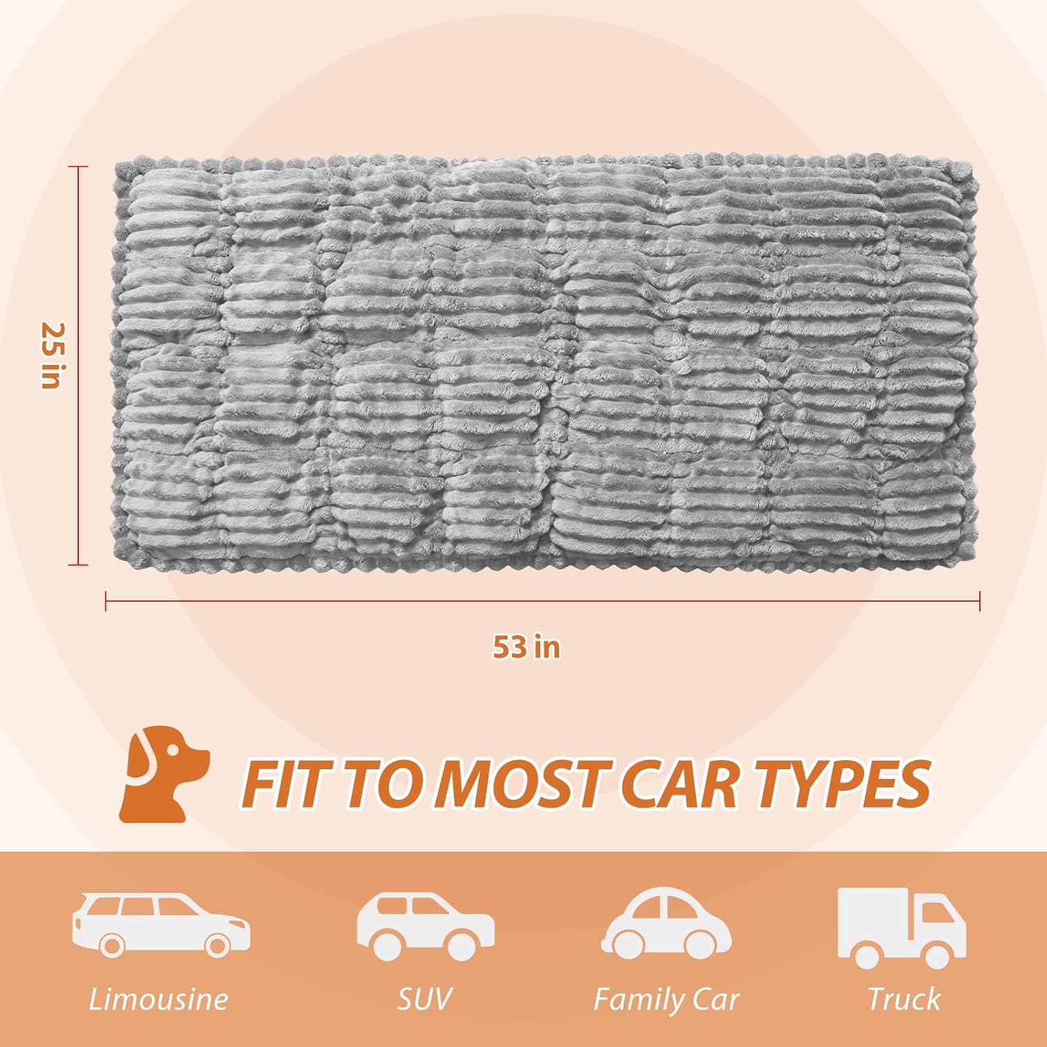 Backseat Pet Bed Mat Thickened Dog Bed for Car Back Seat with Non-Slip Bottom, Travel Pet Mat Fit for Backseat Extenders and Trucks SUVs Dark Grey Pet Bed Mat