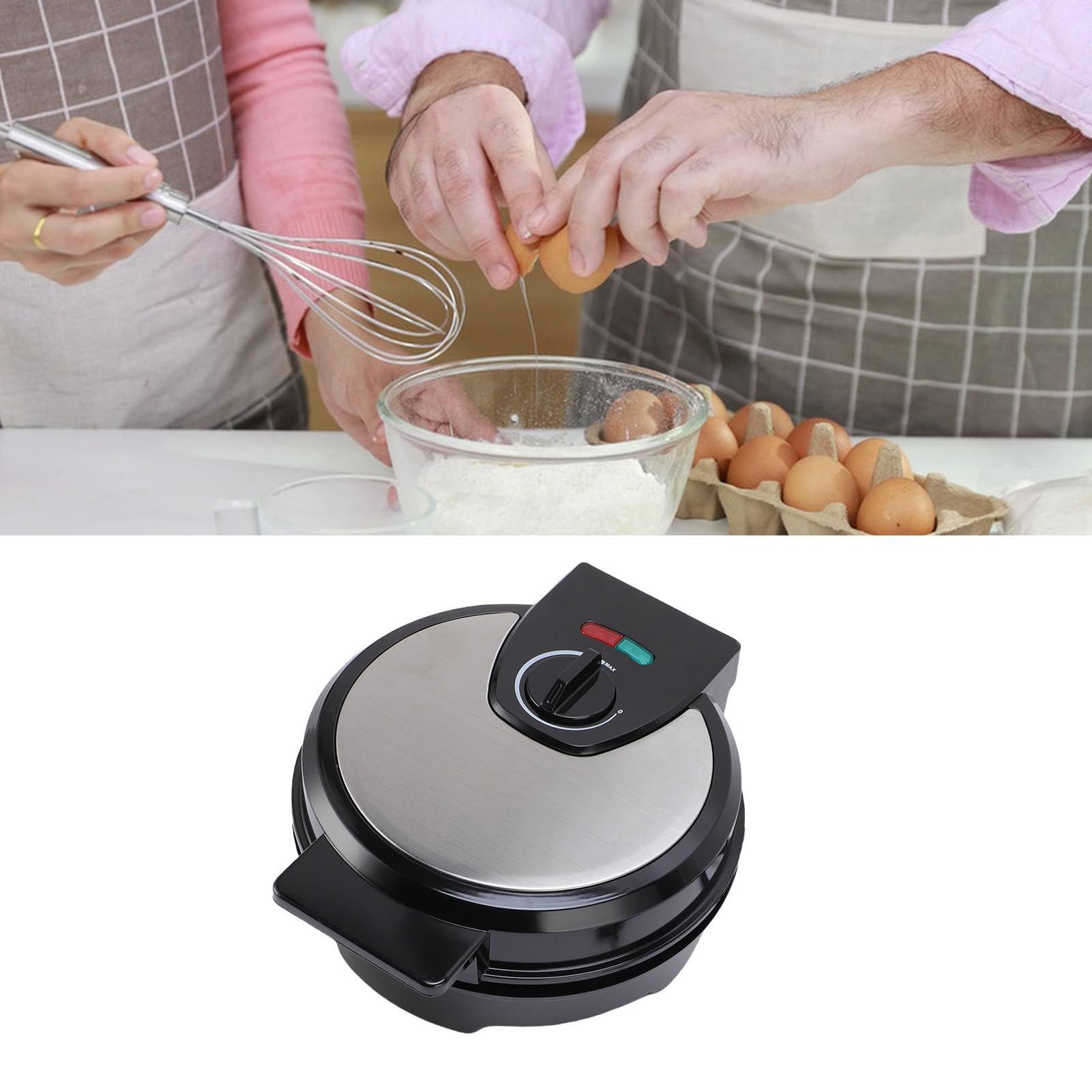 HETHLIF Donut Maker Machine pour le Petit-déjeuner, Collations, Desserts avec Non Bâton, Machine de Beignet électrique de Chauffage Double Face pour la Maison Noire, Fait 7 Beignets, (Plug 220V EU)