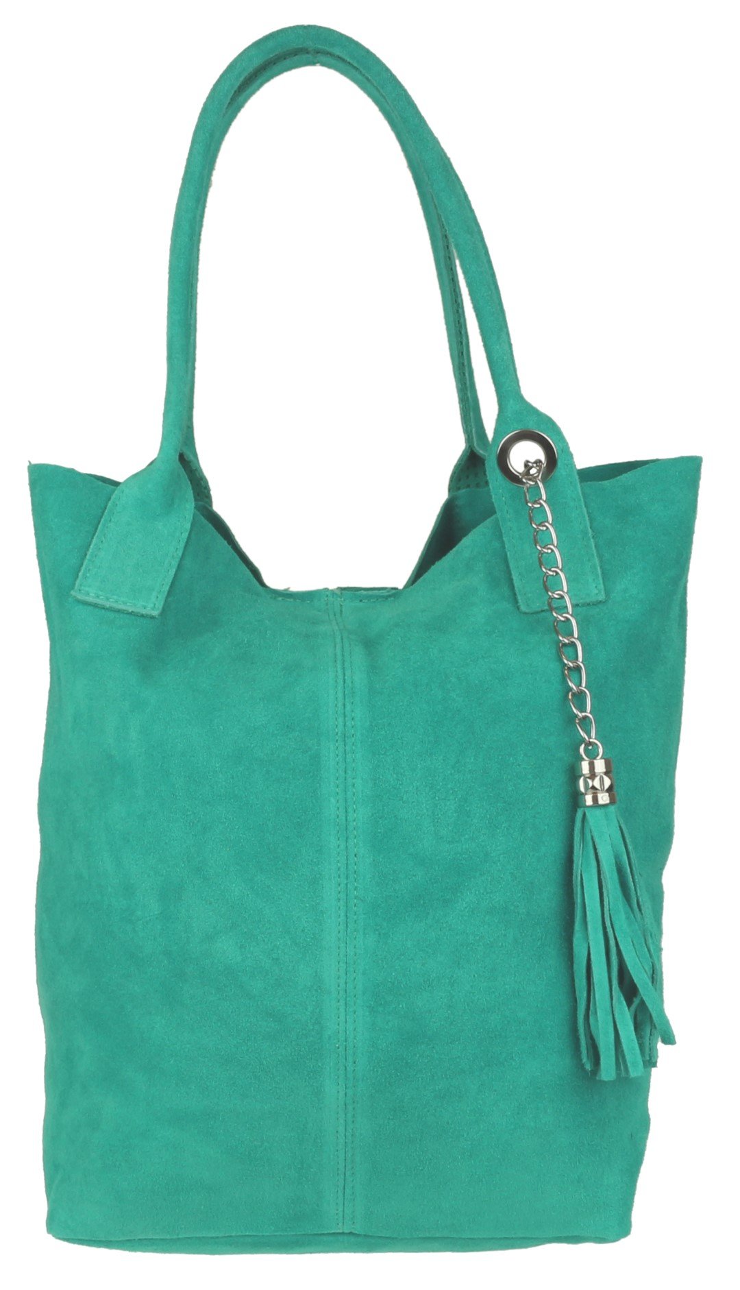 Girly Handbags Womens Italian Suede Leather Open Top Real Metallic Snake Shoulder Bag