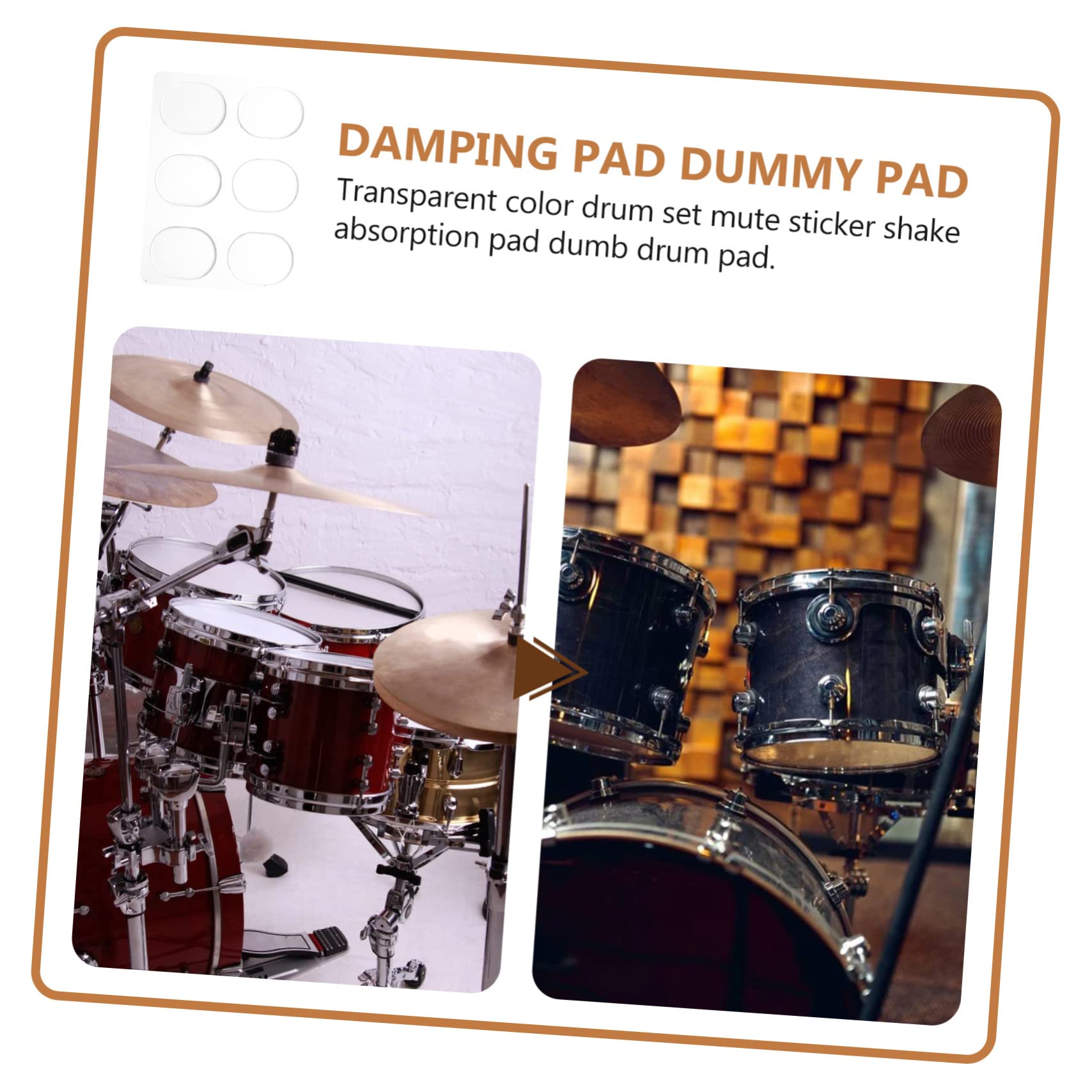 ULDIGI 12Pcs Drum Mute Pads Transparent Silicone Drum Dampeners for Sound Suppression Reusable Drum Accessories for Snare Cymbals and More Lightweight and Convenient Storage