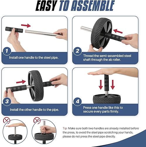 Miniatura 7 de MADOG - Rueda de rodillo abdominal para entrenamiento de fuerza abdominal y central, rodillo de abdominales para gimnasio en casa para hombres y