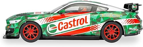 Miniatura 2 de Scalextric Ford Mustang GT4 Castrol 132 Drift 360 Guideblade Slot Race Car C4327