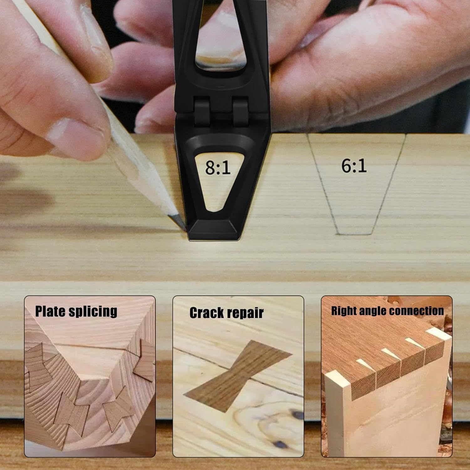 Sliding Angle Finder Ruler - Woodworking Sliding Angle Ruler Protractor - Dovetail Marker Guide for Woodworking Repairing Marking