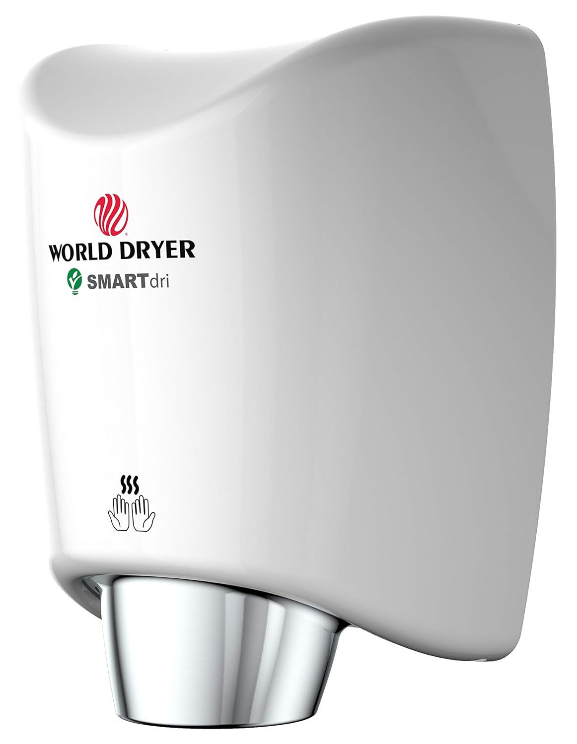 World Dryer K4-974 SMARTdri High Efficiency Intelligent Automatic Hand Dryer with Aluminum White Cover, Multi-Jet Nozzle, 208-240V