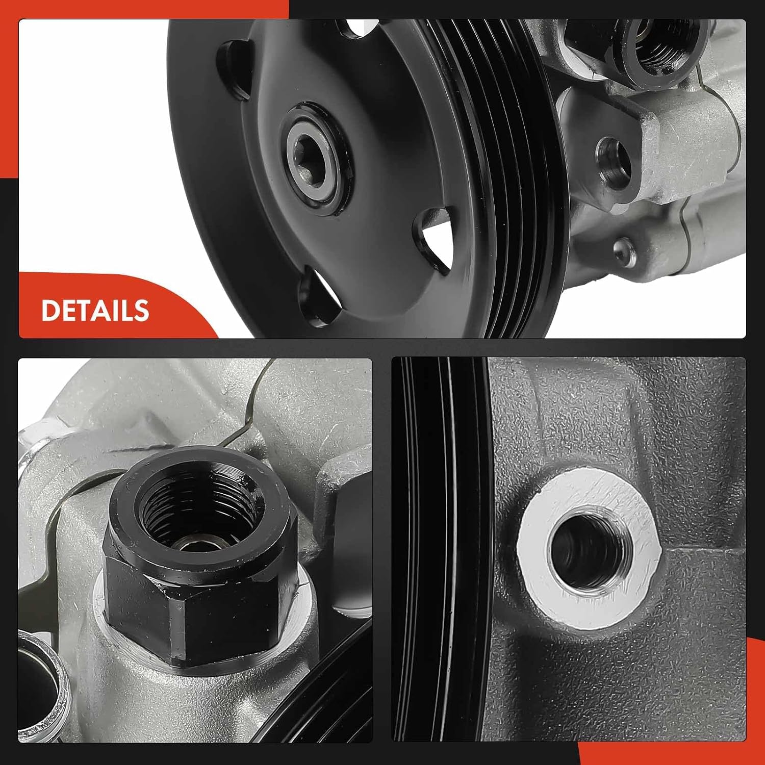 A-Premium Power Steering Pump, with Pulley, Compatible with Lexus RX330 2004-2006, Toyota Camry 2002-2006, Solara 2004-2008, 3.0L 3.3L, Replace # 44310-06080