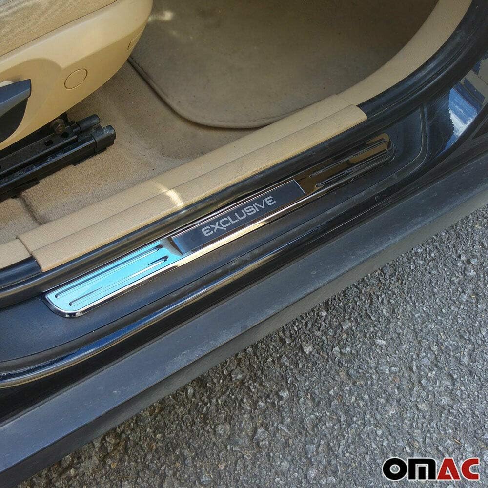 OMAC Illuminated Exclusive Door Sill Cover Scuff Plate Stainless Steel 4 Pcs