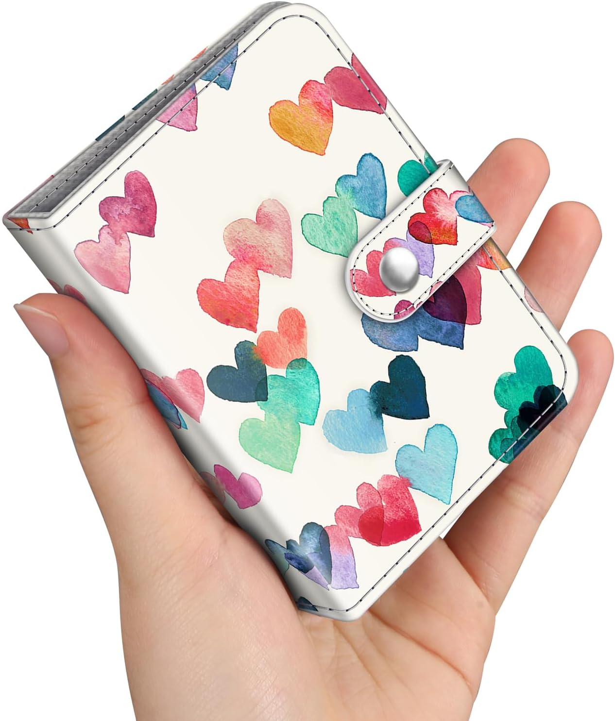 FINTIE Mini Photos Album Book for 2x3 Inch Films - 52 Pockets Small Albums for Fujifilm Instax Mini Instant Camera/Polaroid Hi-Print Pictures, Kpop Photocard Holder Binder, Raining Hearts