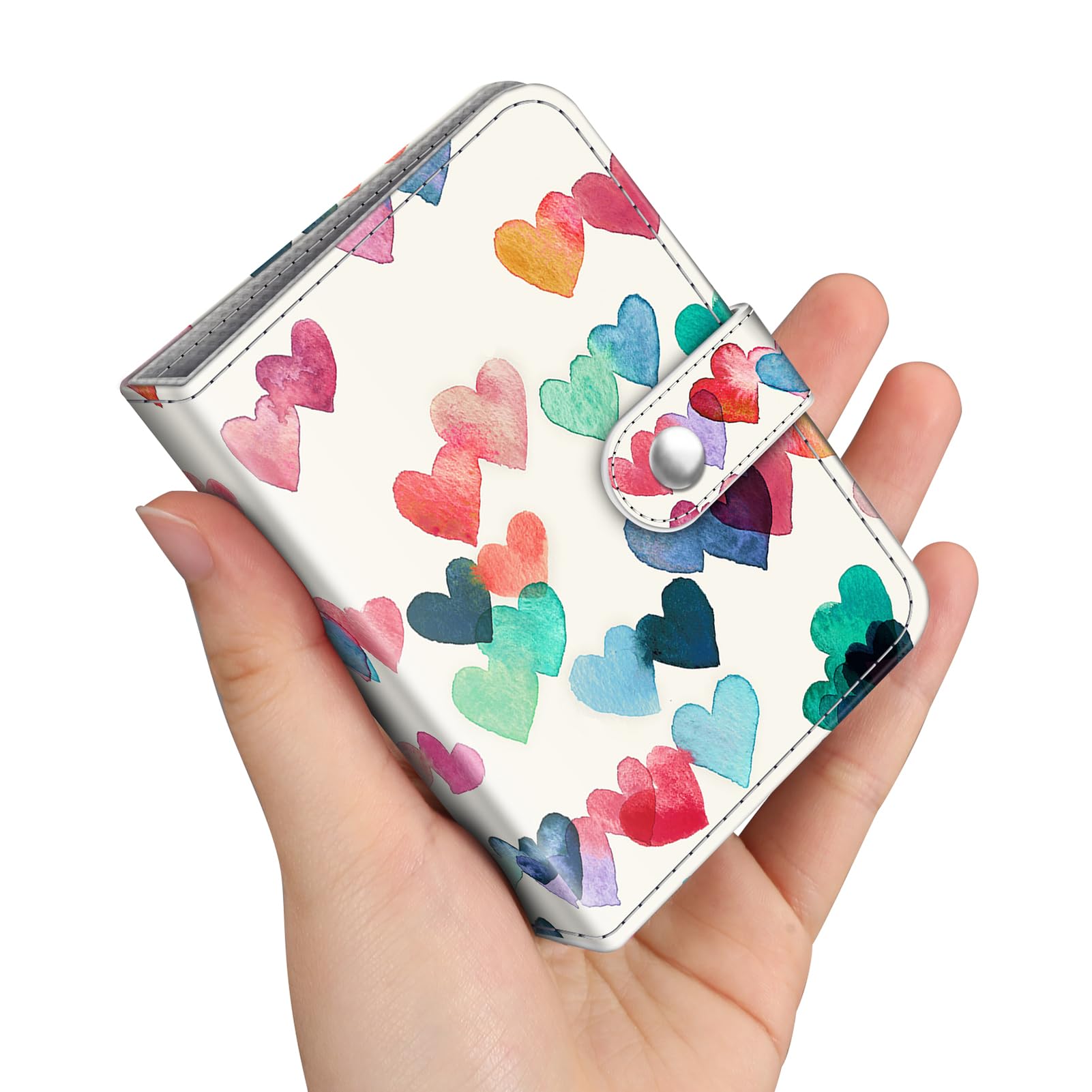 FINTIE Mini Photos Album Book for 2x3 Inch Films - 52 Pockets Small Albums for Fujifilm Instax Mini Instant Camera/Polaroid Hi-Print Pictures, Kpop Photocard Holder Binder, Raining Hearts