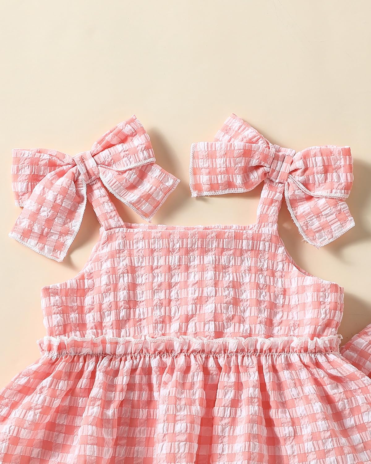 ChuYuKu Baby Girl Clothes Summer Spaghetti Strap Plaid Pants Set with Bag Cute Matching Outfits