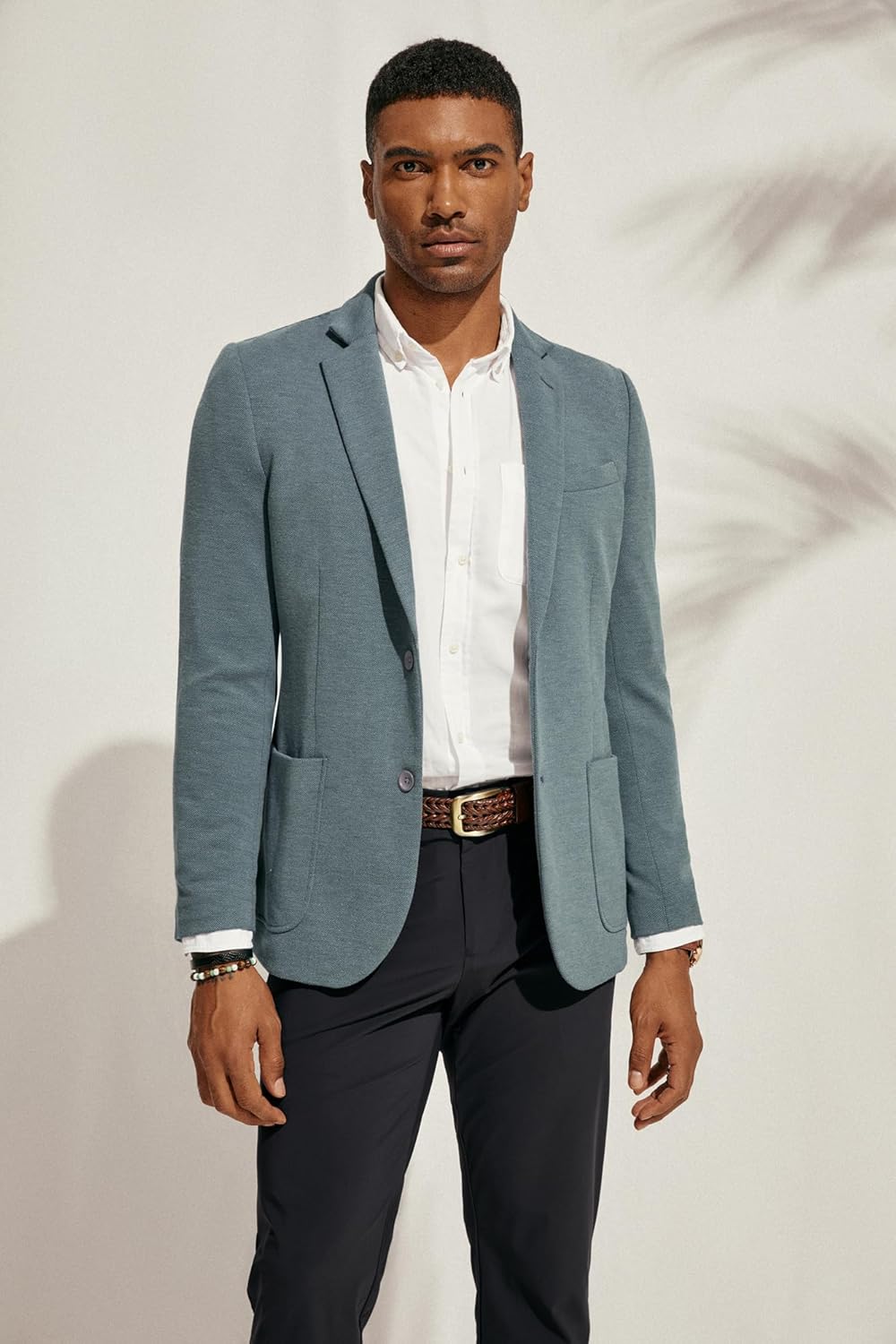 PJ PAUL JONES Men's Casual Knit Blazer Suit Jackets Two Button Lightweight Unlined Sport Coat - Image 2