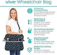 Vista 74 de Bolsa para silla de ruedas, Floral púrpura