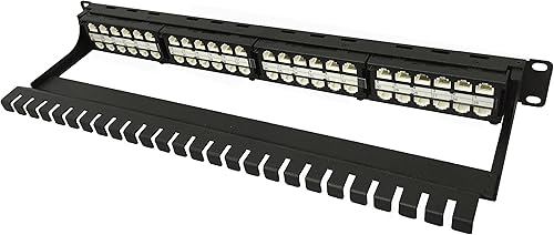 Miniatura 5 de R.J. Enterprises -HDPP-48-C6A (48 puertos- en una U)-Sin perforación-10G, alta densidad, alimentación a través, panel de conexión para-Edge-Data