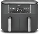 Ninja Dual Zone Digital Air Fryer, Two Drawers, 7.6L, 6-in-1, Does Not Use Oil, Air Frying, Max Crisp, Roasting, Baking, Warming, Drying, Non-stick, Baskets for Dishwasher, Gunmetal Grey DZ300EU - 1
