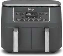 Ninja Dual Zone Digital Air Fryer, Two Drawers, 7.6L, 6-i…