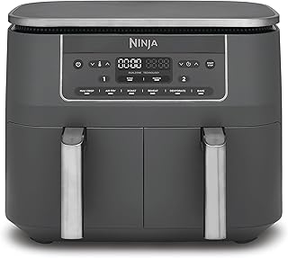 Ninja Air Fryer Dual Zone Digital, Electric Air Fryer, 2 Compartments, 7.6 L, 6-in-1, Oil Free Fryer, Max Crisp, Roast, Ba…