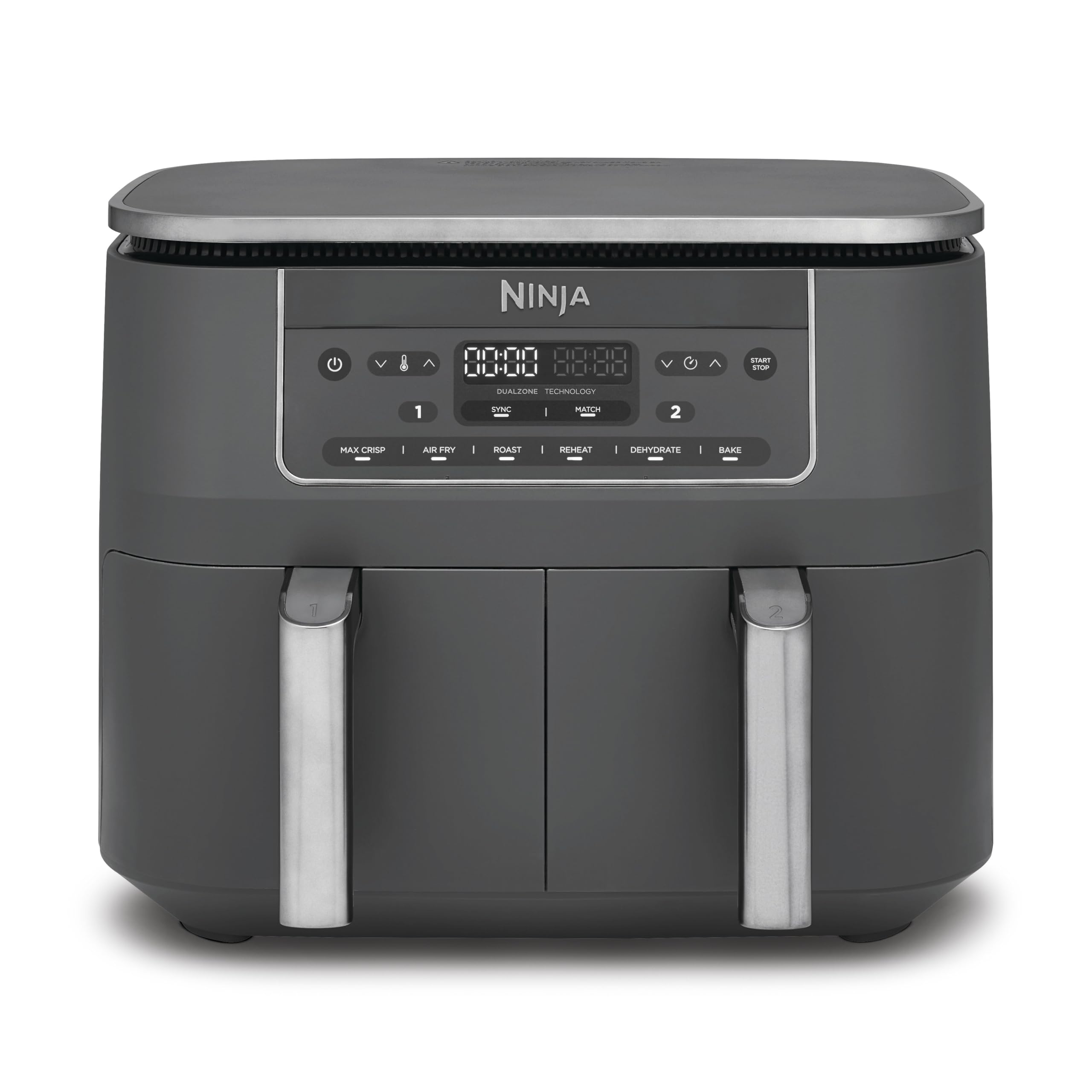 Ninja Dual Zone Digital Air Fryer DZ30 – 2 Schubladen, 7,6 L, 6-in-1, Metallic Grau