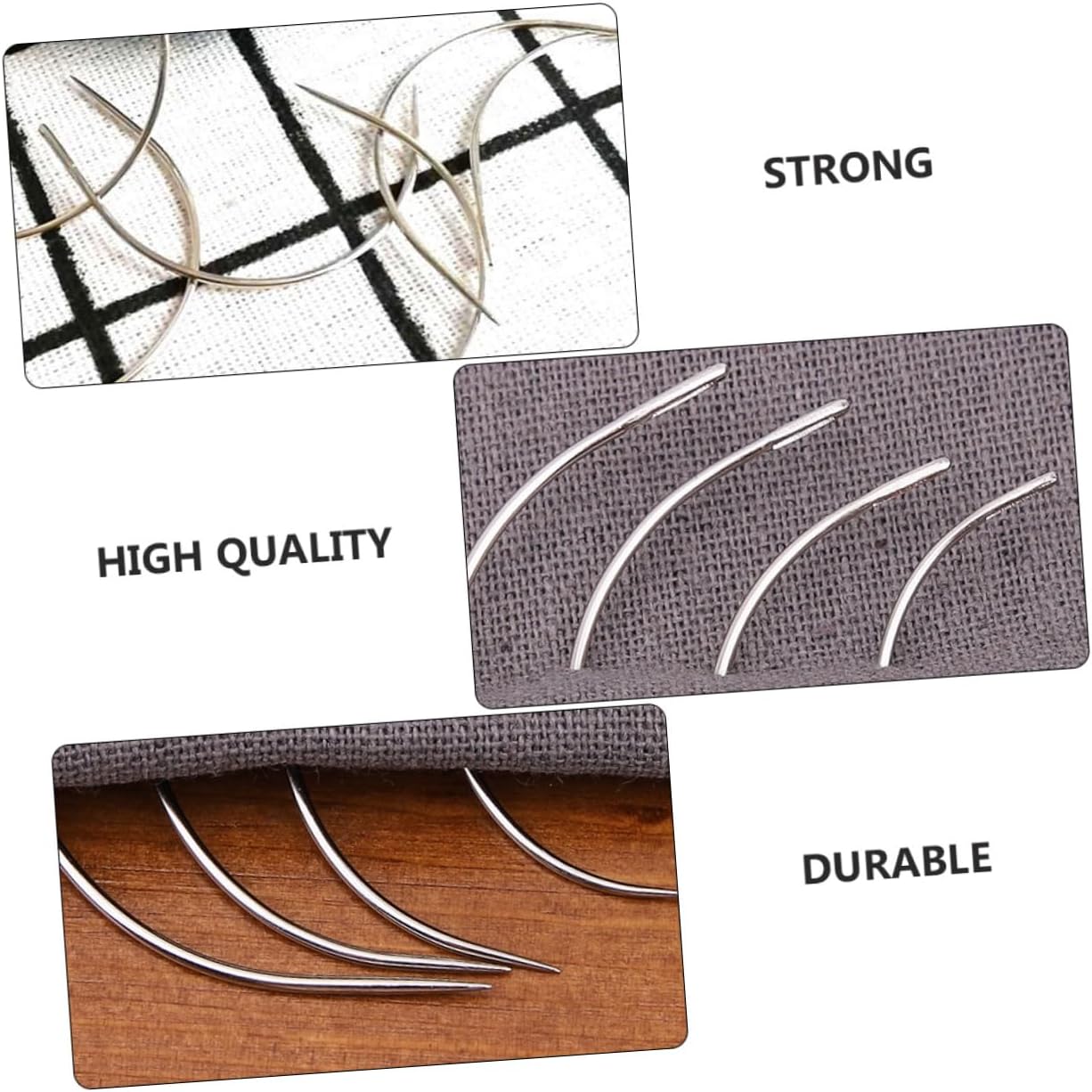 OHPHCALL 96pcs Curved Blunt Needles Eye Hand Sewing Needles for Upholstery Crafts and Knitting c Type