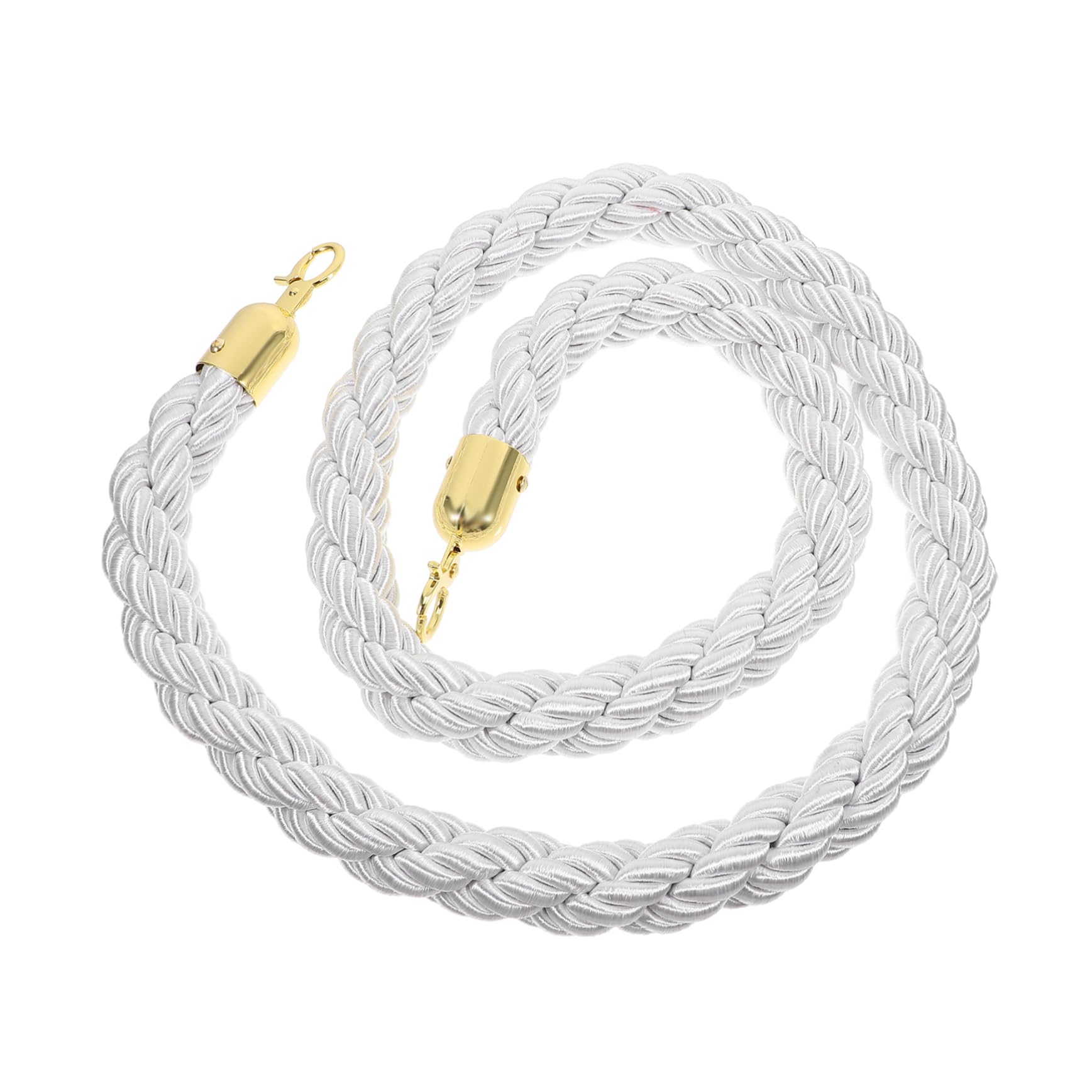 OSOLADY Guardrail Concierge Pole Queue Divider Rope Crowd Control Barrier Crowd Control Safety Barriers Barrier Post Rope Stanchion Rope with Hook Hanging Rope Stainless Steel White