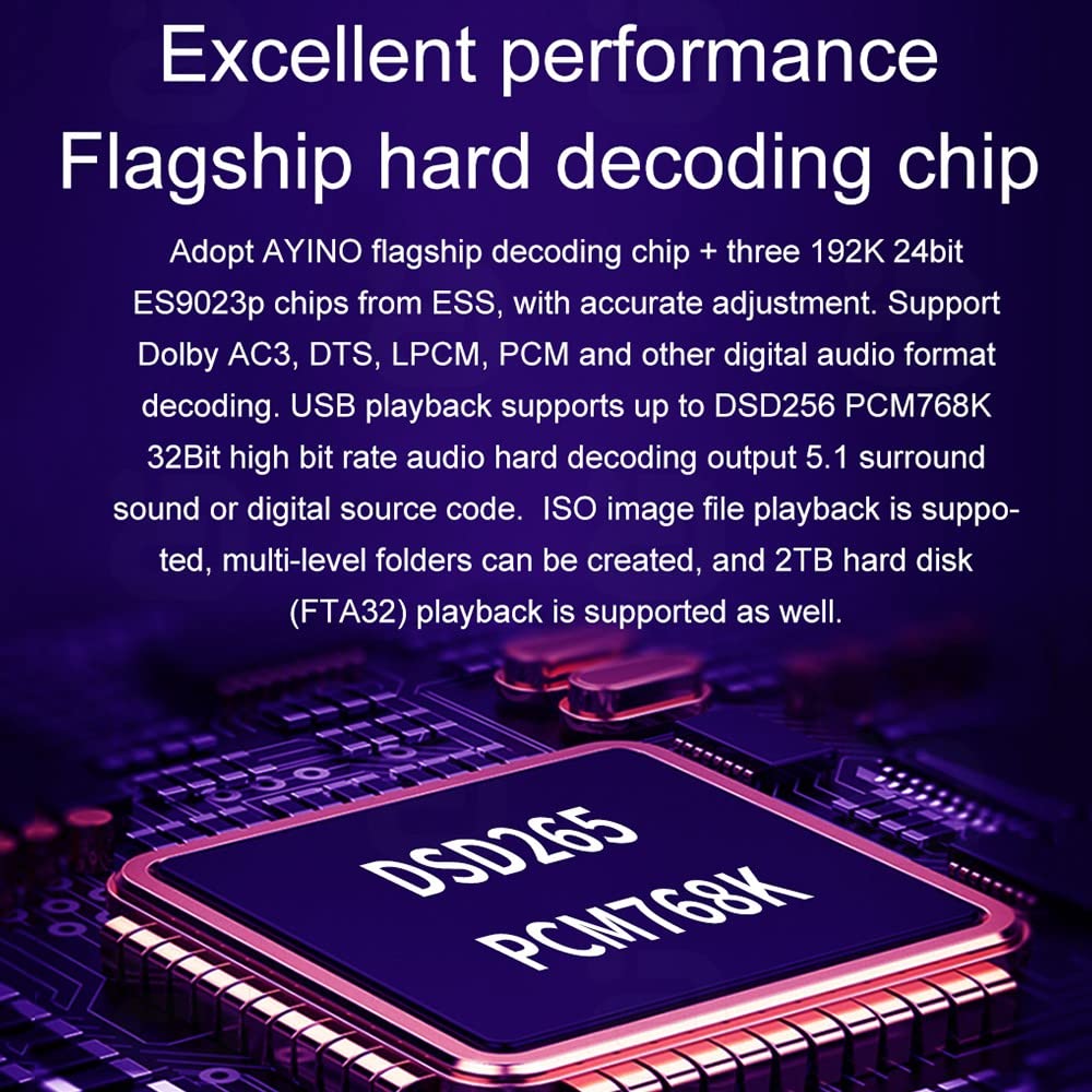 5.1 Surround Sound Decoder Separator Converter für DTS AC3, 4K 60Hz HDMI 2 in 1 Out, HDCP 2.2 HDR, Digital Analog Audio Video System 192Khz/24Bit, mit Bluetooth 5.0 Empfänger