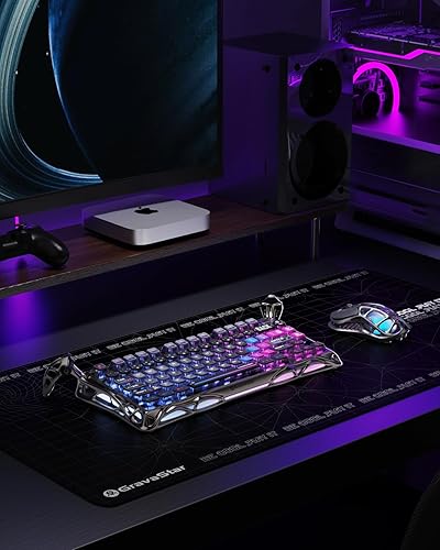 Miniatura 2 de GravaStar Teclado mecánico inalámbrico para juegos Mercury K1 Pro, 75% de diseño RGB personalizado, marco brillante galvanizado, interruptores