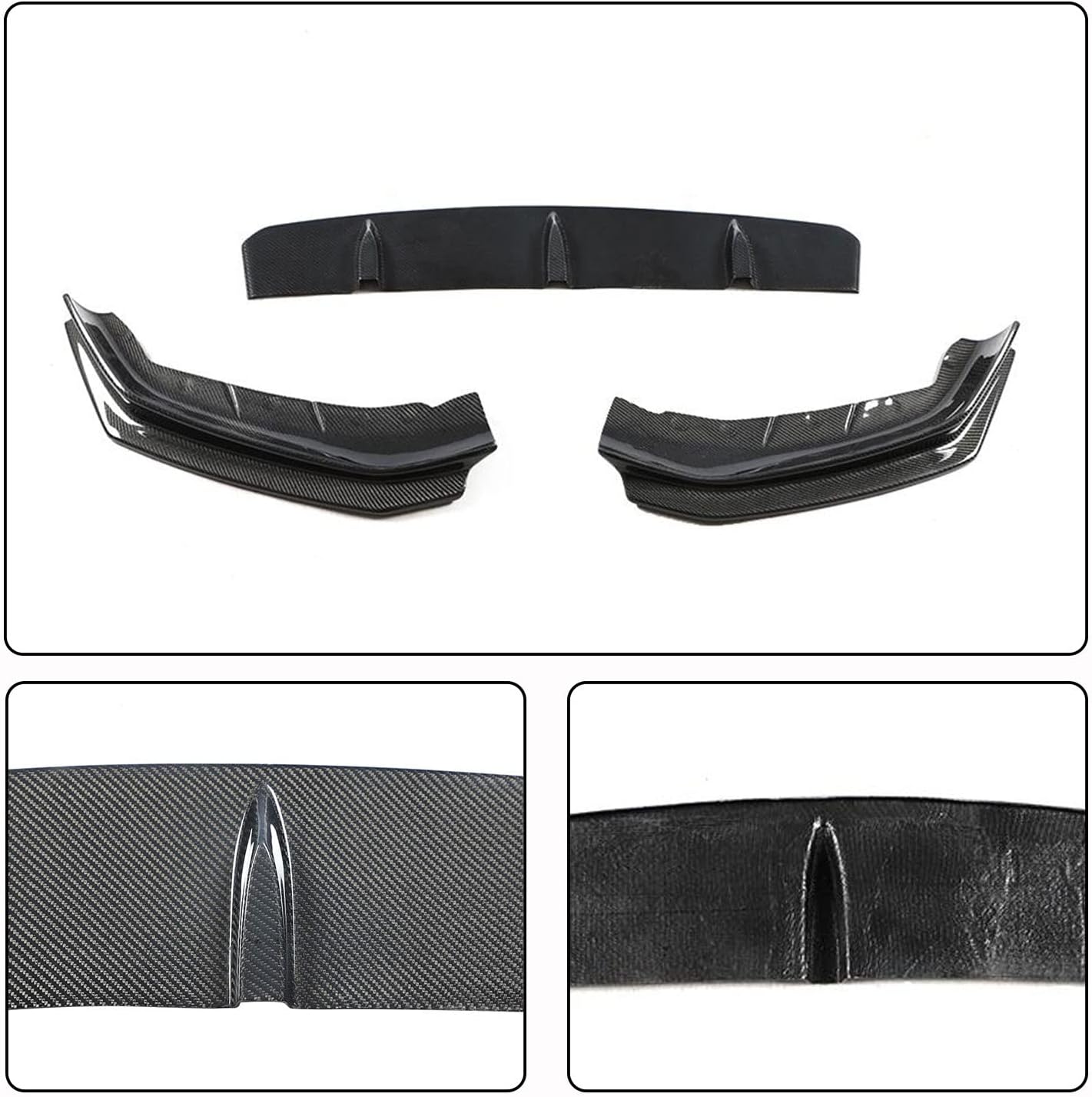 Carbon Fiber Front Bumper Lip for BMW 5 Series G30 G31 M Sport Sedan/Wagon 2017-2019 520i 530i 540i M550i M-tech Factory Outlet Front Lip Chin Spoiler Splitter Protector