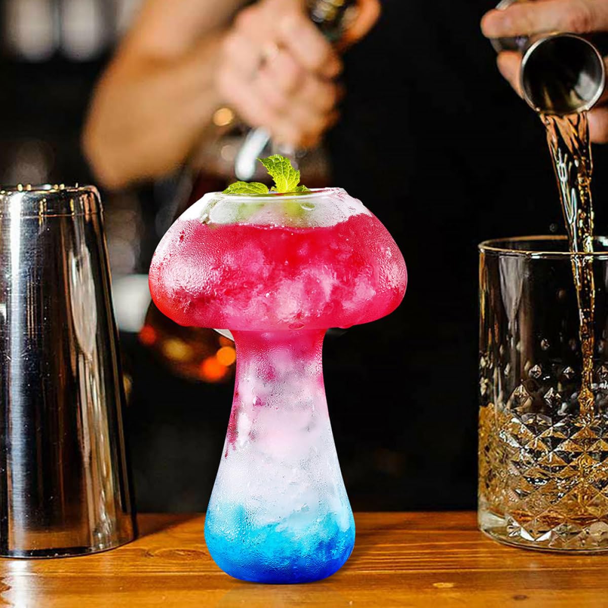 TOYANDONA Vasos de Vidrio Capas 4 Piezas para Cóctel y Bebidas