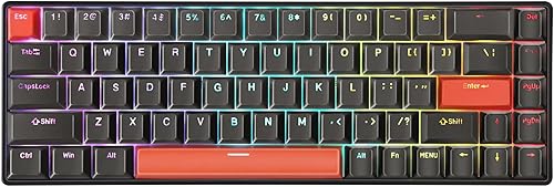 DrunkDeer G65 Rapid Trigger Mechanical Keyboard Magnetic Switch Gaming PBT Keycap RGB Wired 65% Size USB Compact Anti-Ghost Black