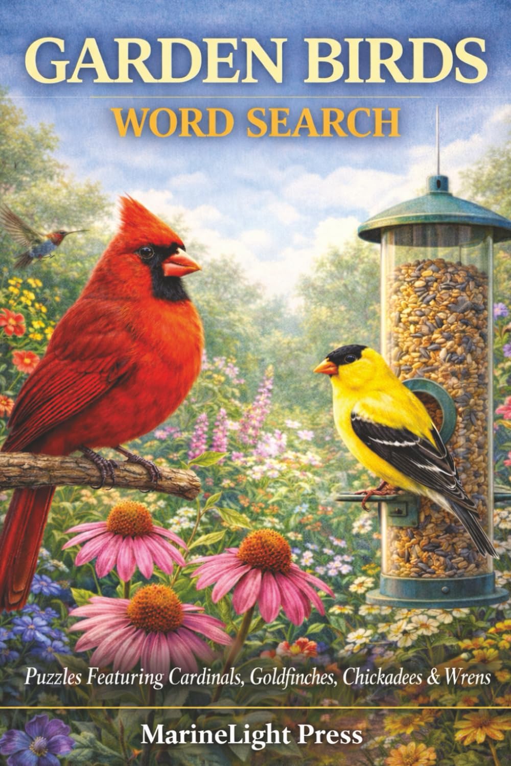 Garden Birds Word Search: Puzzles Featuring Cardinals, Goldfinches, Chickadees, & Wrens