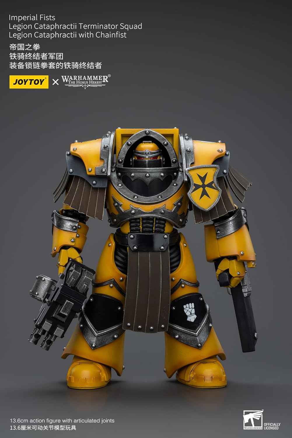 JoyToy Warhammer 40K: Imperial Fists Legion Cataphractii Terminator Squad Legion Cataphractii with Chainfist 1:18 Scale Figure