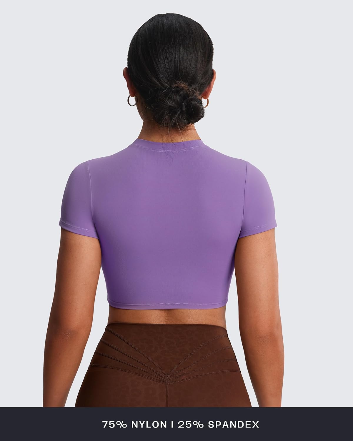 Aoxjox Short Sleeve Crop Tops for Women Classic Longline Baby Tee Workout T Shirt Top - Image 4