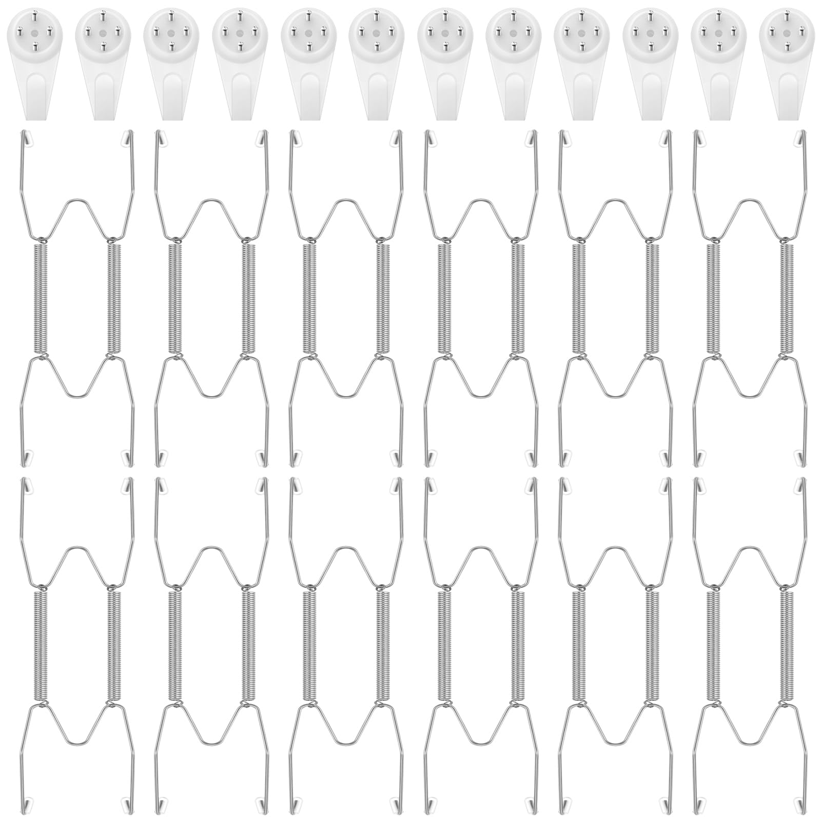 Hotop 12 Pcs Wall Plate Hangers Wire Invisible,4-5 Inch,Silver