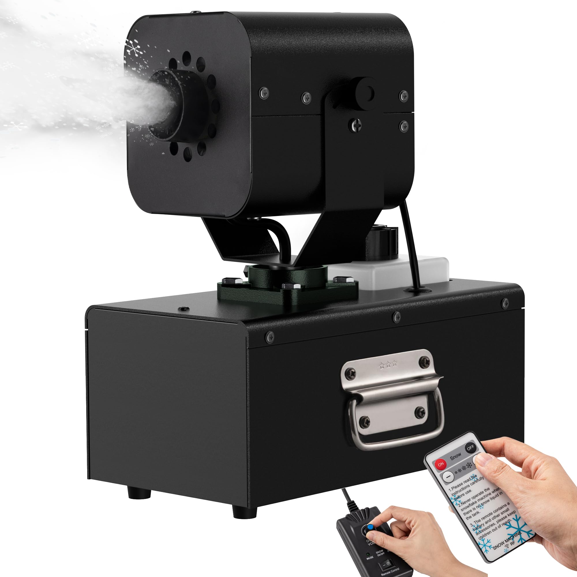 Schneemaschine 1200W, automatische 90° Oszillation | einstellbare Schneemenge & Flockengröße | für Außenbereich, Weihnachten, Hochzeiten, Partys, Bühnen | Schneefallmaschine