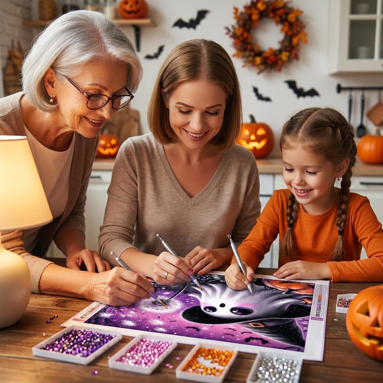 VIGEGU Ghost Diamond Art Kits for Adults,Halloween Diamond Painting Kits image 3