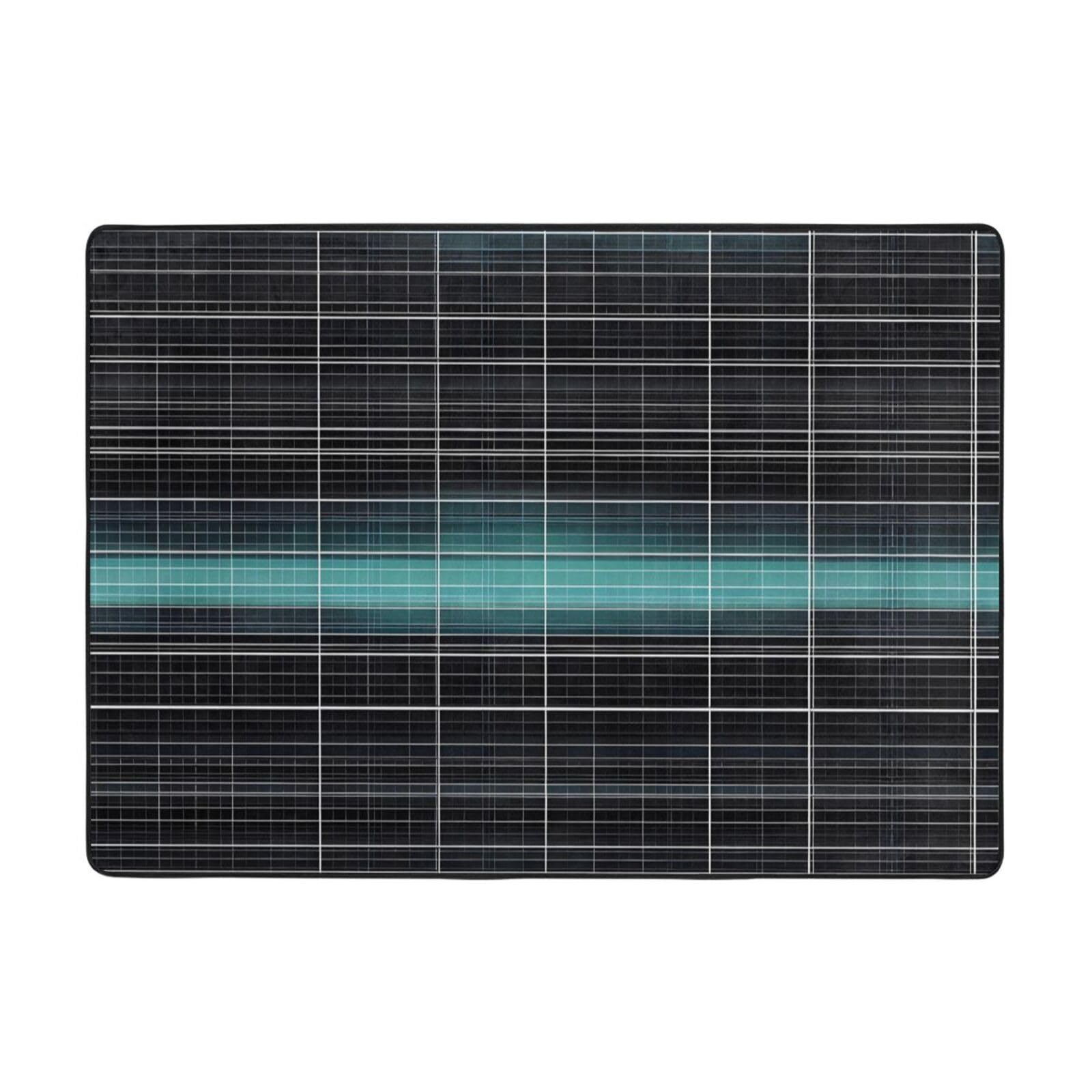 Tapis en flanelle anti-bruit à motif de ligne dimensionnelle pour grand salon