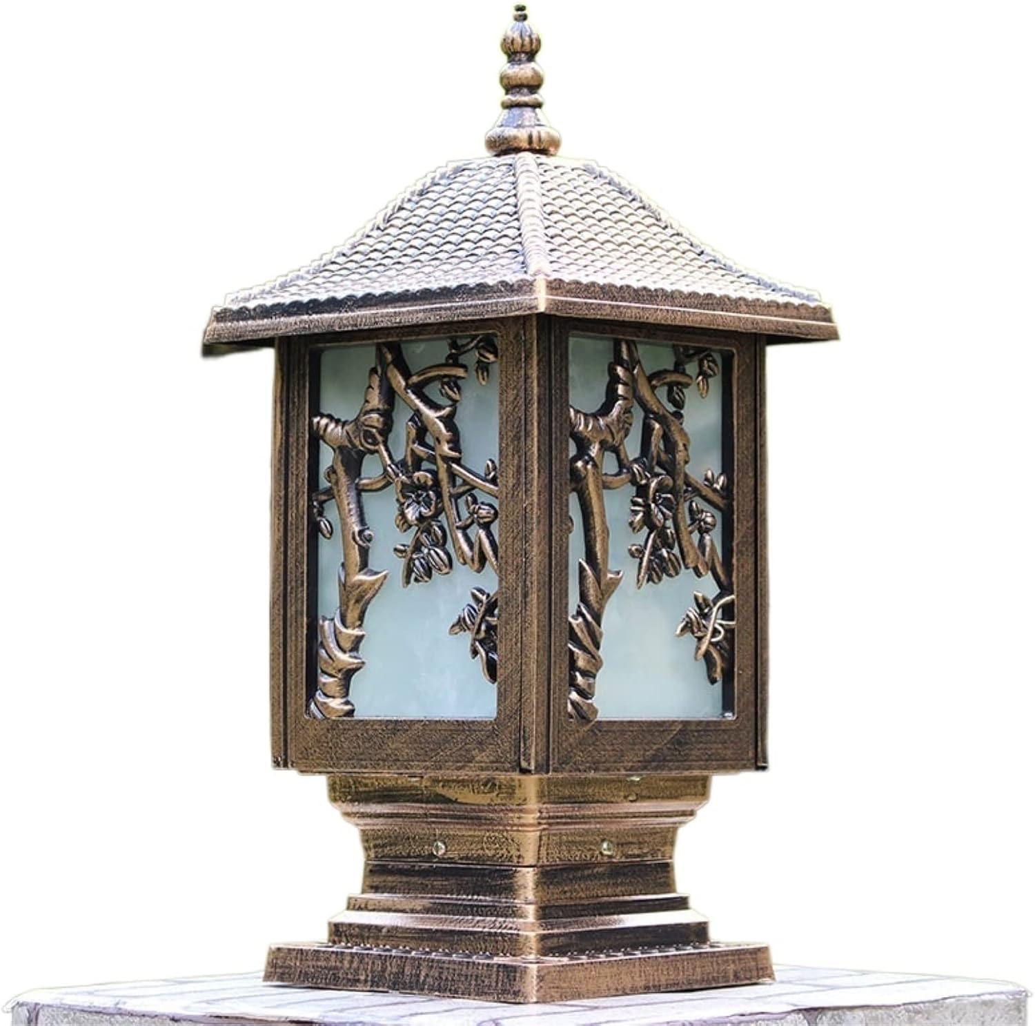 MIMMIC 防水屋外柱ランプ中国の梅E27フェンスパークヴィラガゼボ列ライトフェンス戸口装飾風景ポストランタン スタジアム (Co