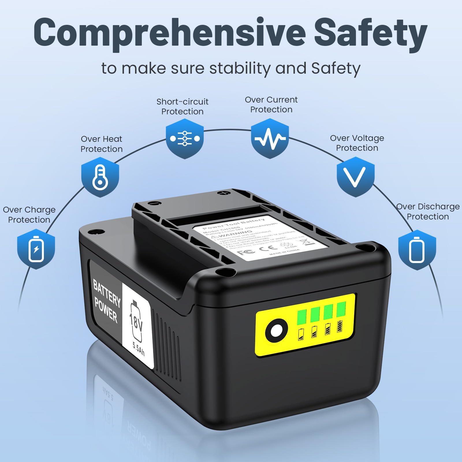 ASUNCELL Batterie de rechange 18 V 5,5 Ah pour outils électriques Kärcher 18/50 - Batterie lithium-ion compatible avec les outils de batterie Kärcher 18 V