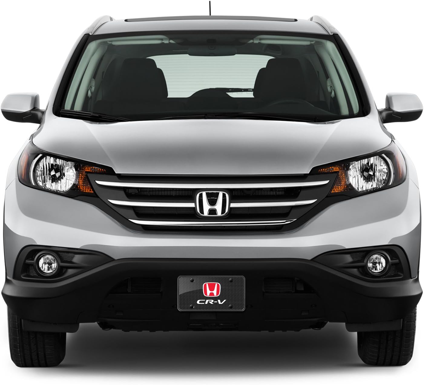 iPick Image for Honda CR-V Black Carbon Fiber Look Graphic Special Aluminum Metal License Plate for Decorative