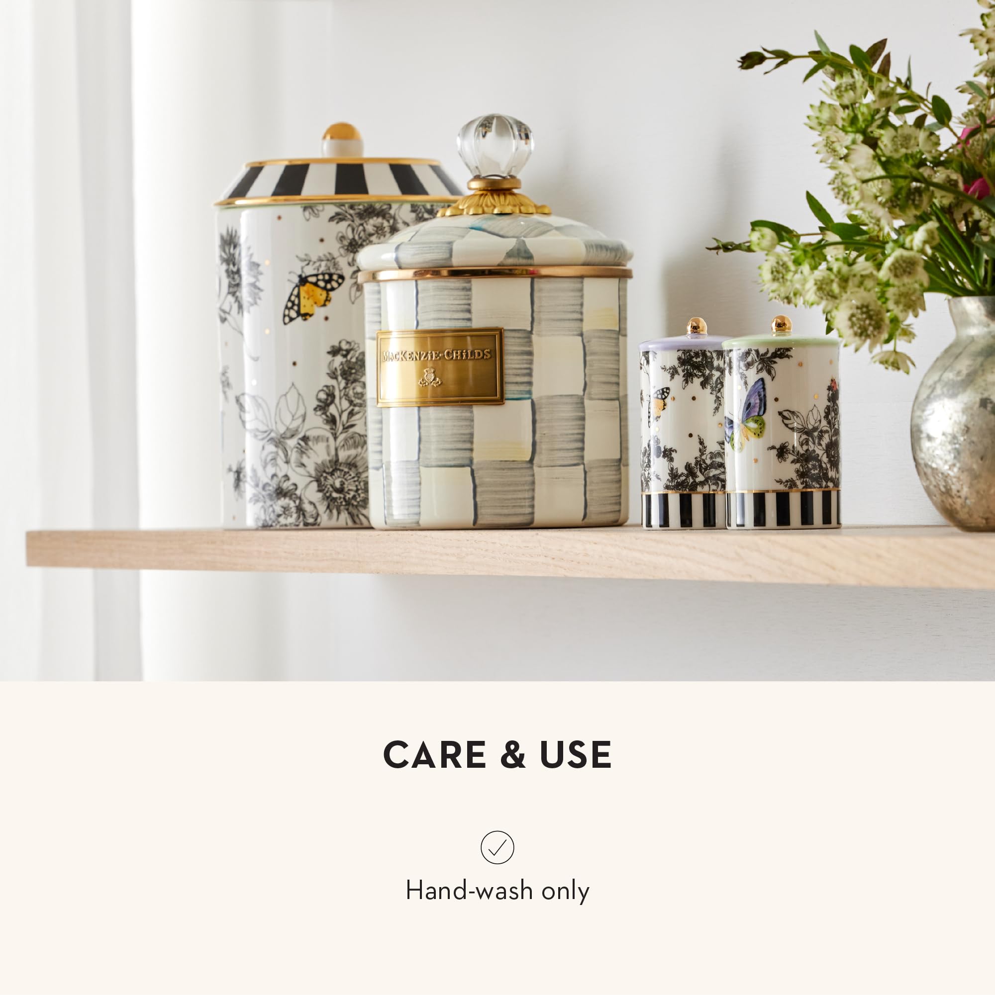 Amazon.com: MACKENZIE-CHILDS Set of 3 Ceramic Canisters