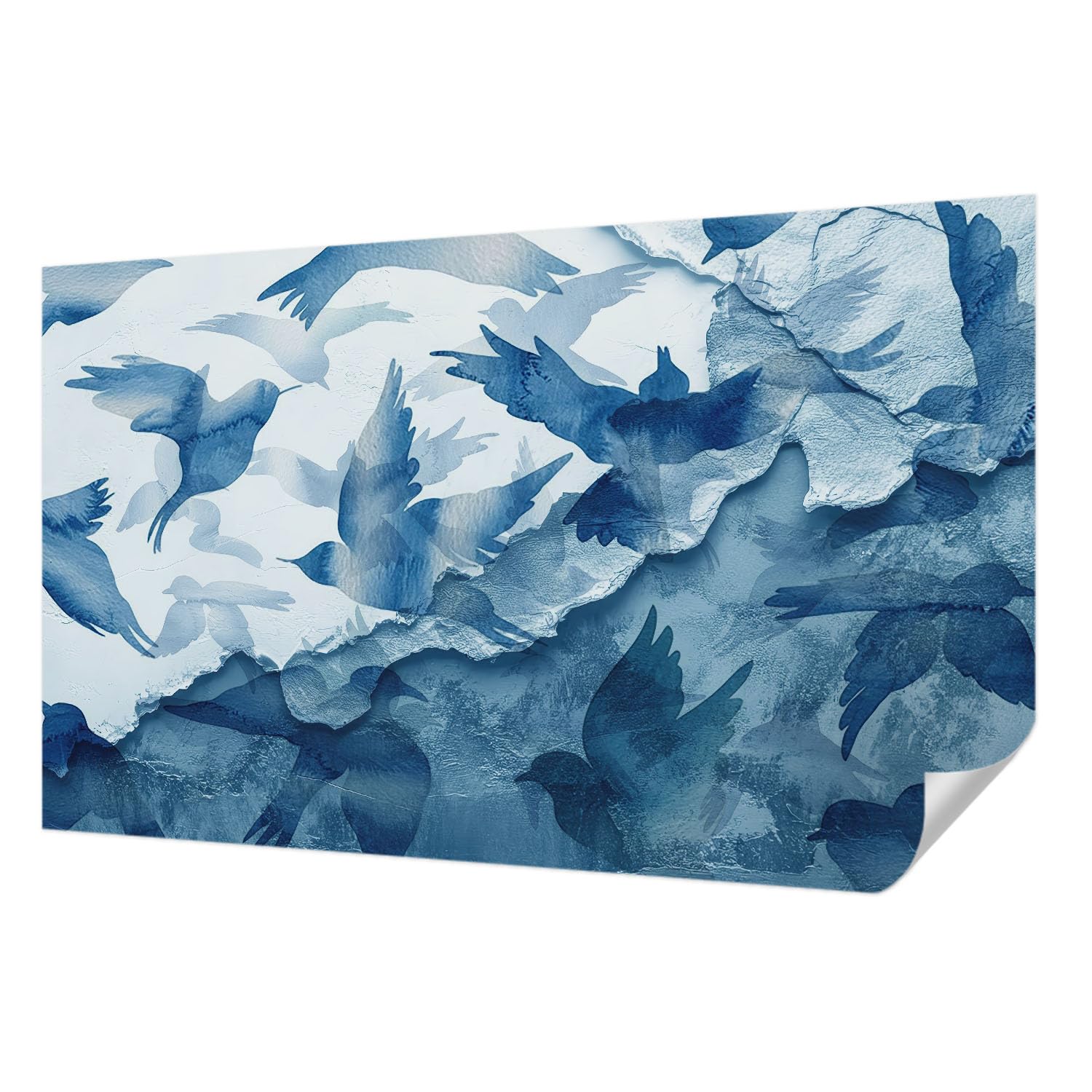 Papier peint oiseaux dynamiques pour grand mur de chambre à coucher