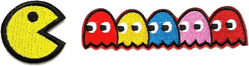 Miniatura 1 de Pac-man Ghosts Blinky Pinky Inky Clyde - Parche bordado para planchar y coser – Colores surtidos – Redondo – 1 pieza – Gaming