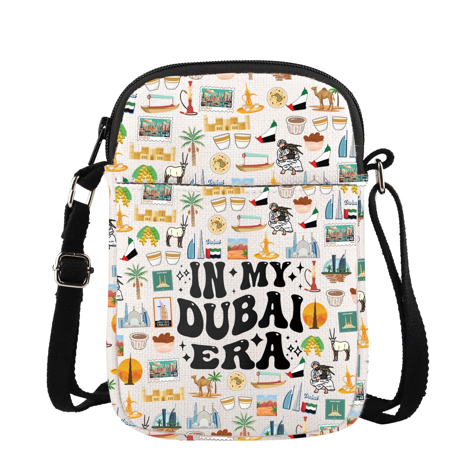 MYSOMY in My Dubai Era Makeup Bag Dubai Lovers Cosmetic Bag Welcome to Dubai Gift Dubai Travel Zipper Pouch (Dubai CB)