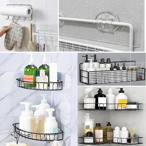 Miniatura 5 de 24 piezas de repuesto adhesivo para regadera, ganchos adhesivos, adhesivo transparente fuerte, adhesivo para estante de ducha para soporte de jabón,