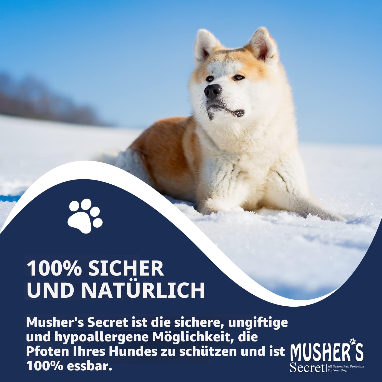Musher's Secret Pfotenbalsam für Hunde 454g, Natürliches Pfotenschutz-Wachs Großpackung, Ganzjährige Pfotenpflege mit Vitamin E