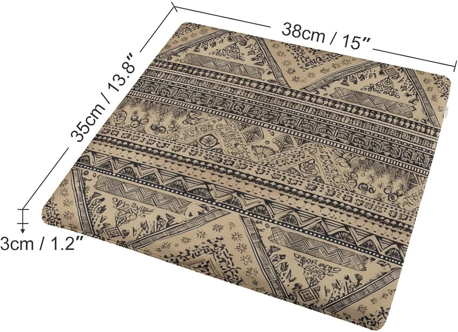 Bronze and Black Degrees of Comfort Meditation Floor Pillow, Square Large Pillows Seating for Adults, Tufted Corduroy Cushions for Outdoor Yoga Tatami Fireplace Living Room 15x15 Inch