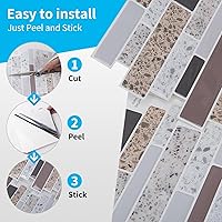 Vista 6 de Art3d Azulejo Backsplash para cocina, despegar y pegar, 10 hojas de azulejos autoadhesivos de pared para cocina, salpicaduras en la parte trasera